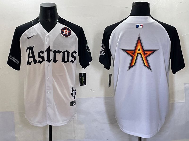 Men 2025 Houston Astros Blank White Black Five generations Joint Name Nike MLB Jersey style 11->houston astros->MLB Jersey